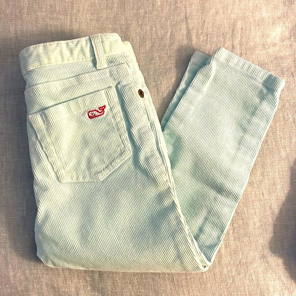 Seafoam green corduroy pants